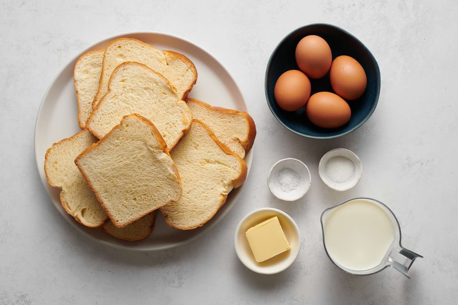 Ingredientes para fazer torrada francesa básica