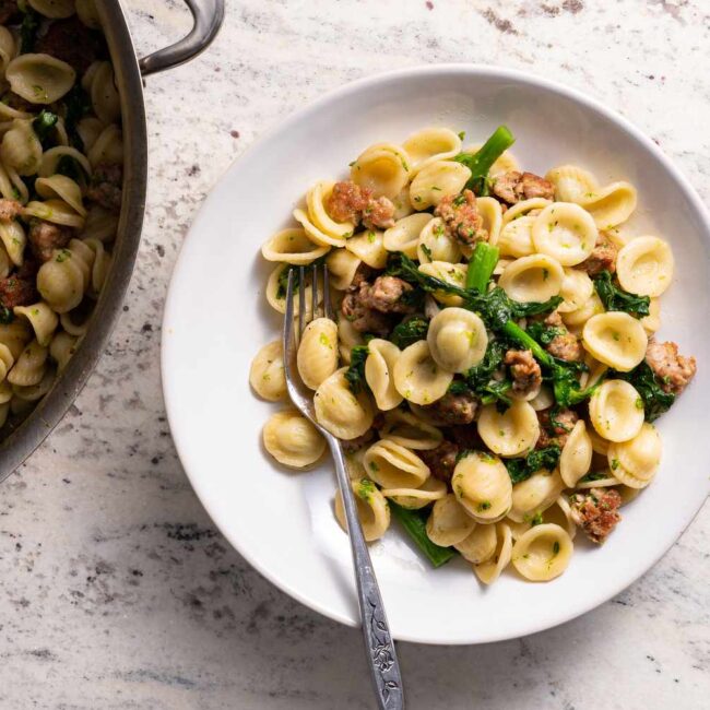 Orecchiette com Salsicha e Broccoli Rabe