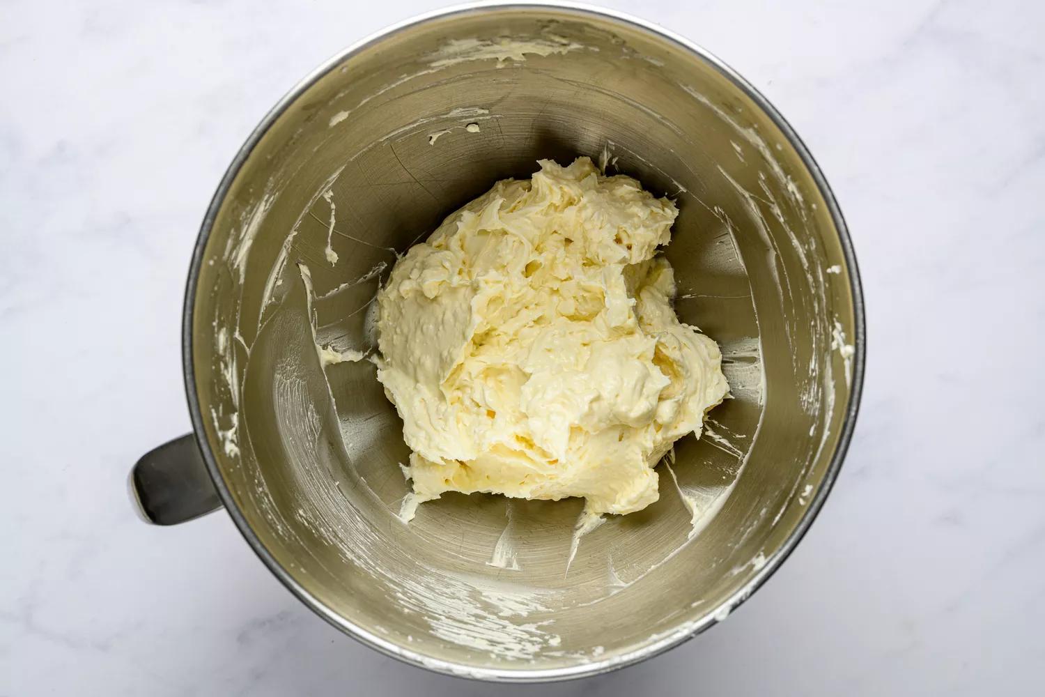 A mixing bowl of whipped brie
