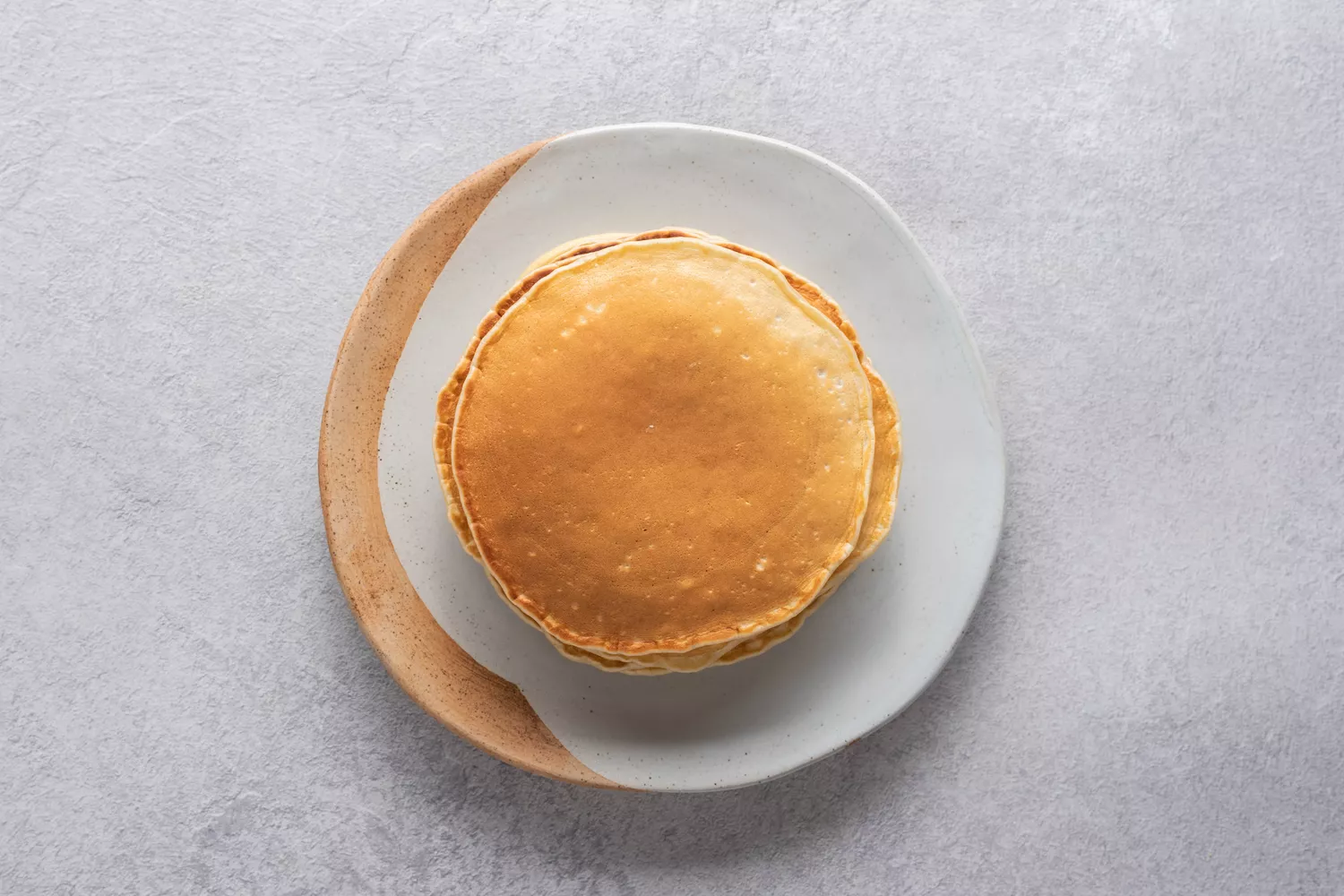Basic low-fat pancakes stacked on a plate
