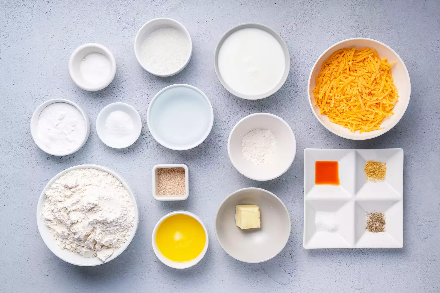 Ingredientes para fazer mordidas de pretzel macio