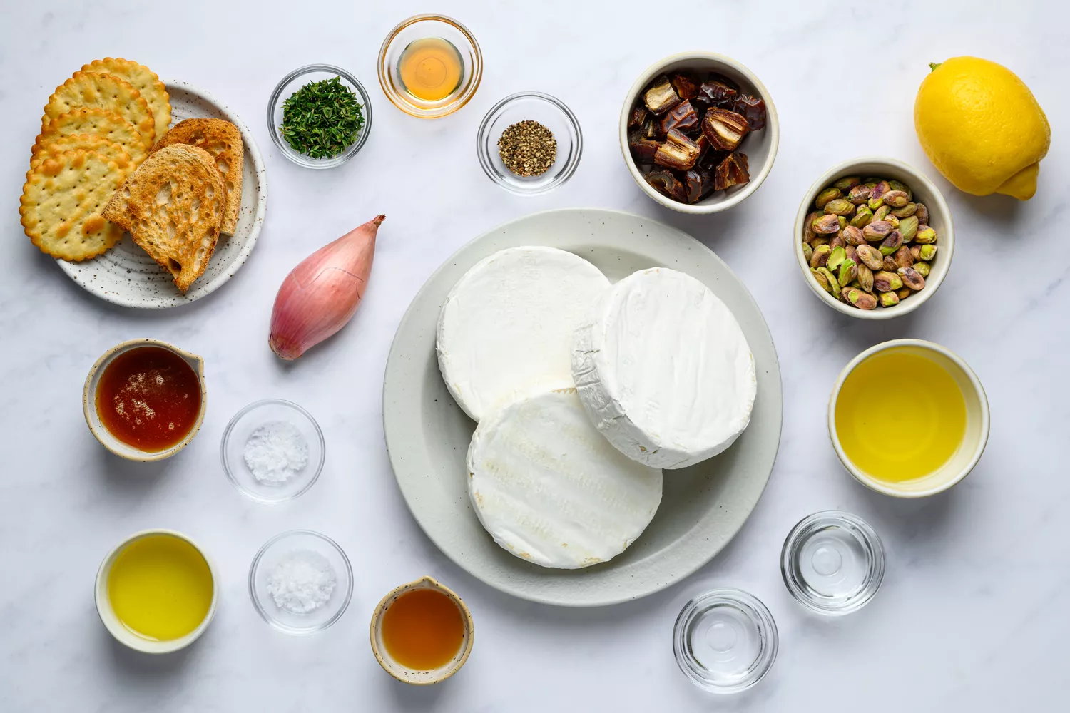 Ingredients to make whipped brie