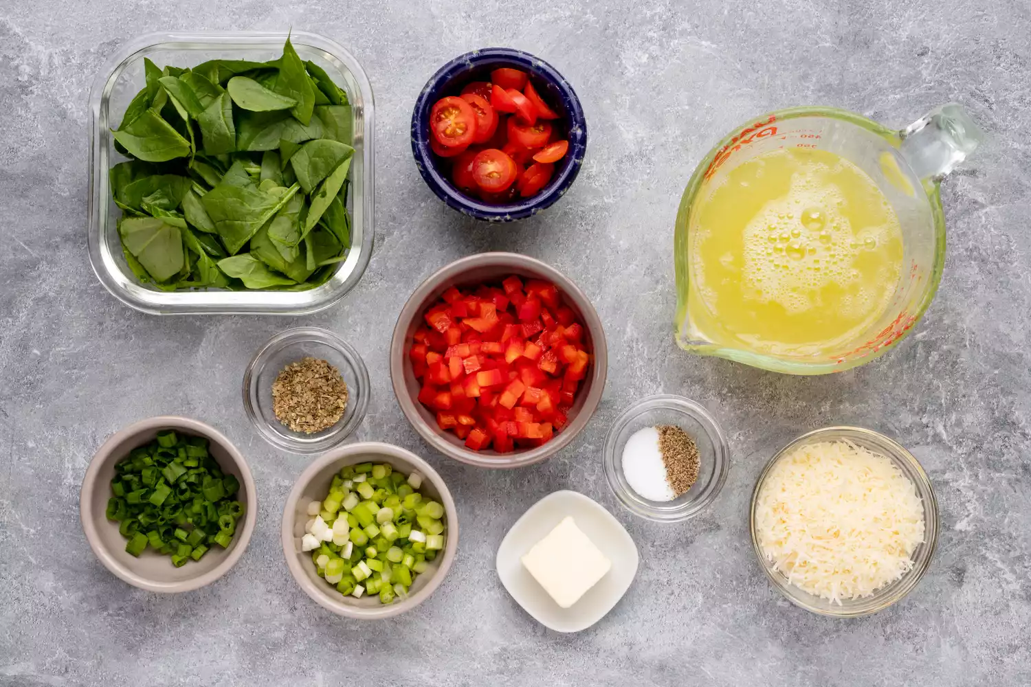 ingredientes para frittata de clara de ovo