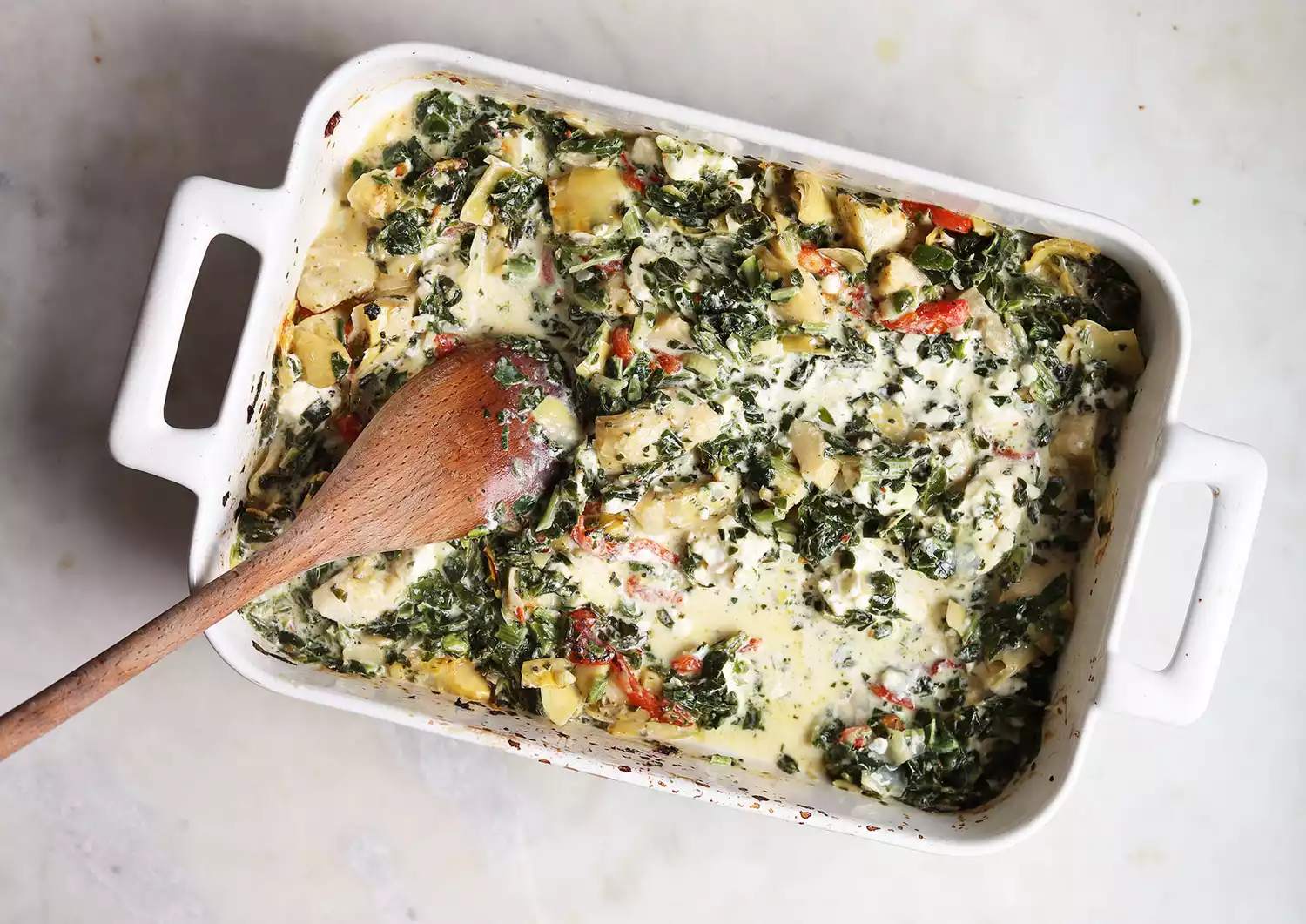 feta e vegetais cozidos