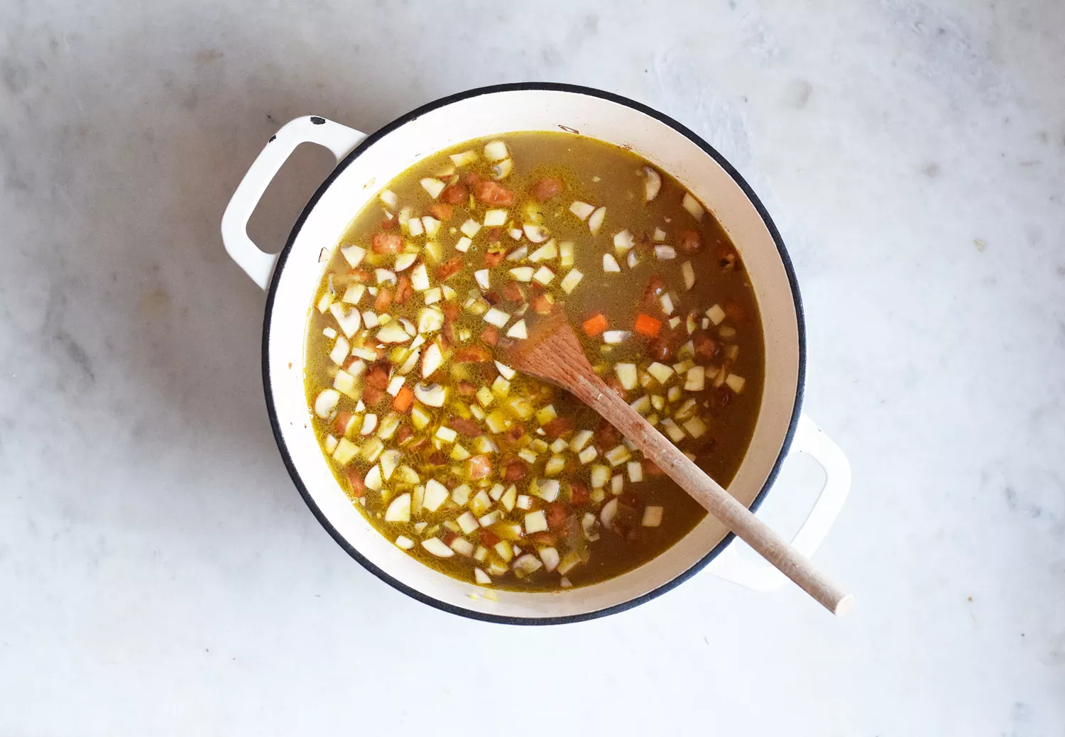 caldo de frango com vegetais