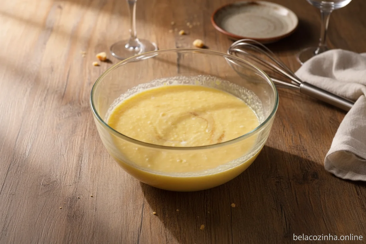 Baunilha, leite e creme azedo adicionados à massa