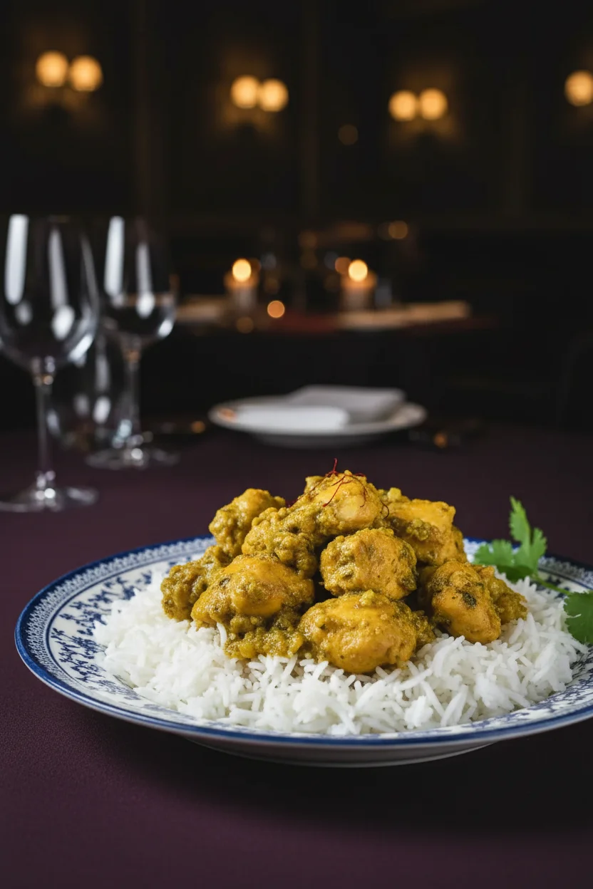 Servir o frango e o molho sobre o arroz