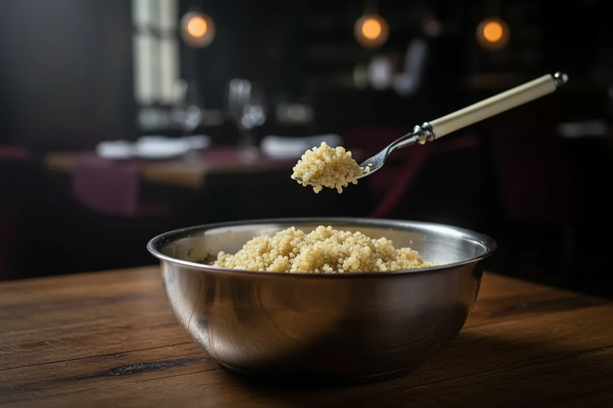 areando a quinoa na panela de pressão