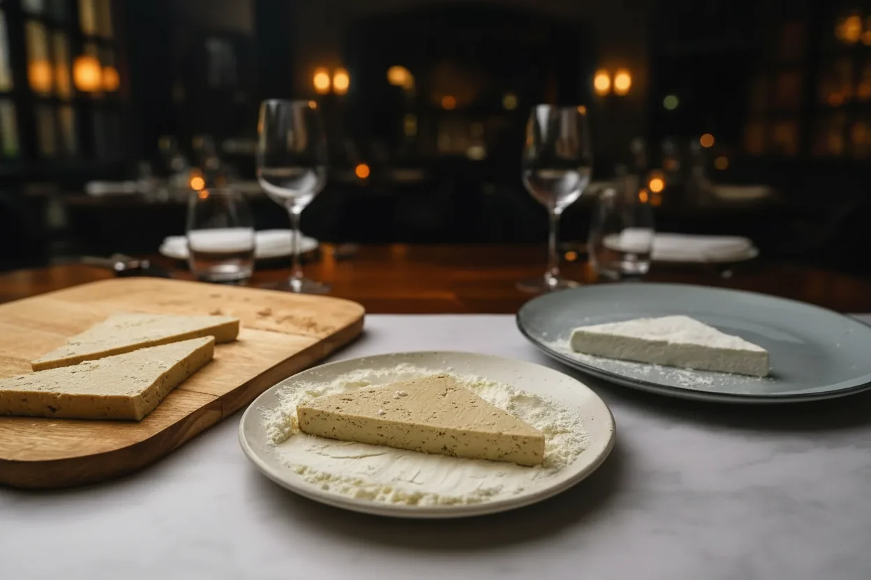 Tofu coberto com amido de milho