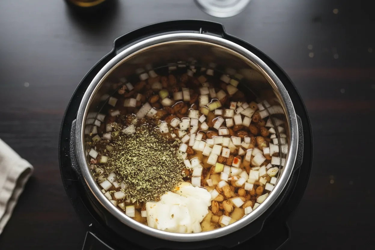 Ingredientes para feijão refrito na panela de pressão