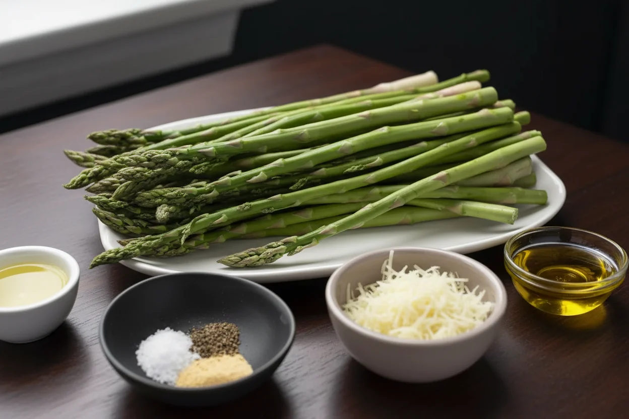 ingredientes para aspargos na fritadeira elétrica