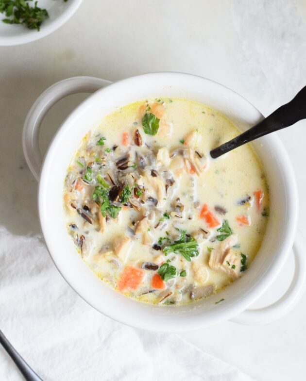 Receita de Sopa de Frango com Arroz Selvagem