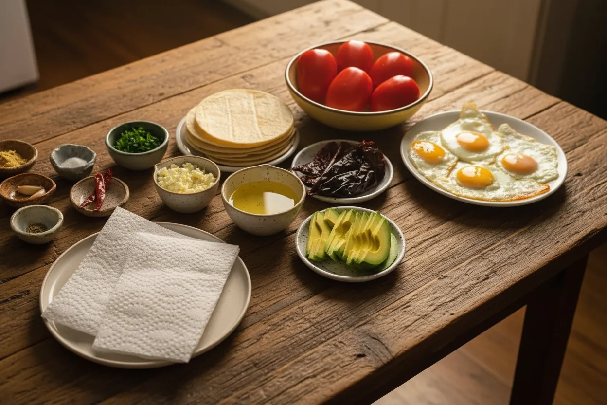 Ingredientes para fazer chilaquiles