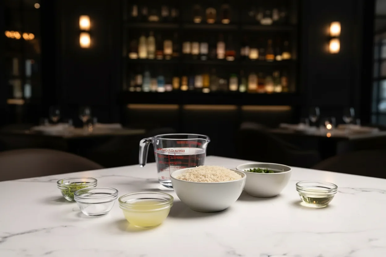 Ingredientes de arroz com coentro e limão Chipotle