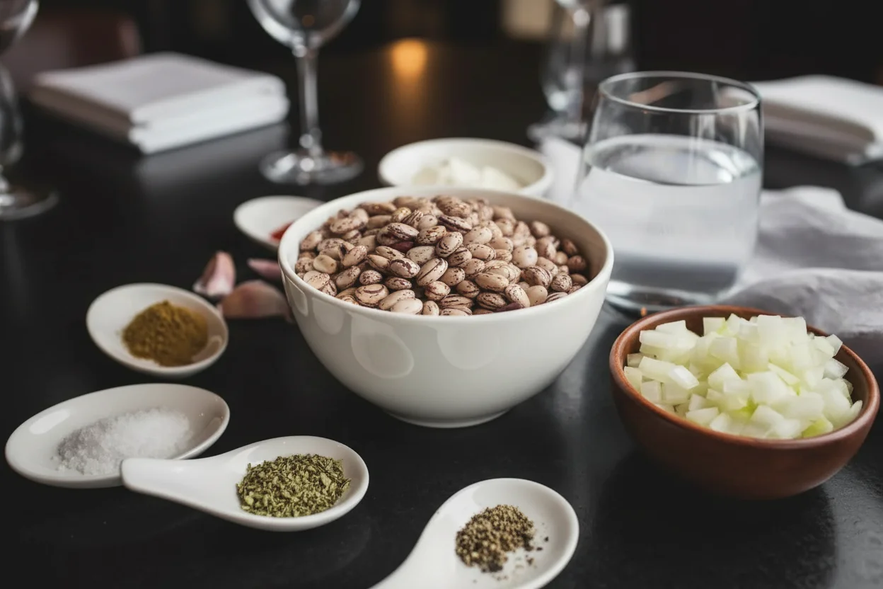 Ingredientes para feijão refrito na panela de pressão