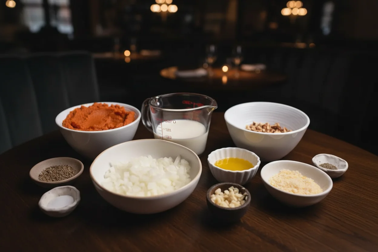 Ingredientes para fazer molho de abóbora