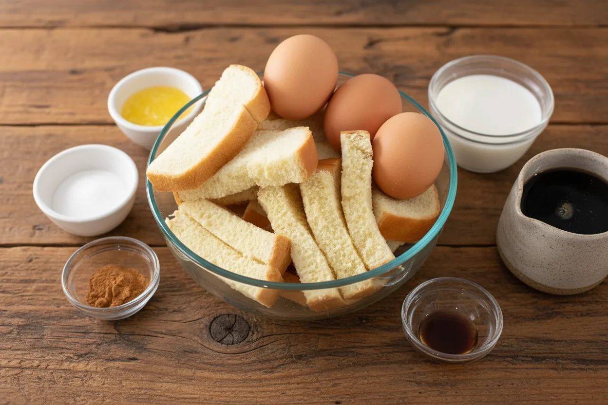 ingredientes para torradas francesas na air fryer