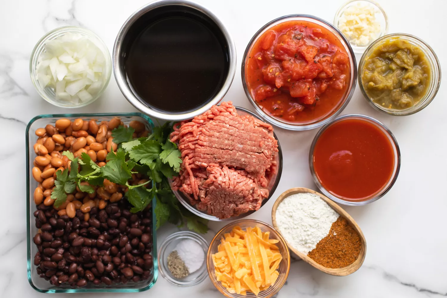 ingredientes para sopa de taco na panela de pressão