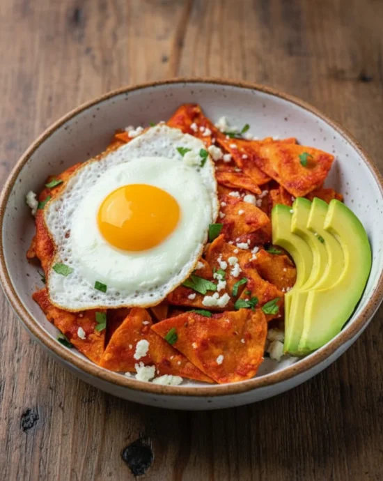 Chilaquiles Rojas Com Ovos Fritos