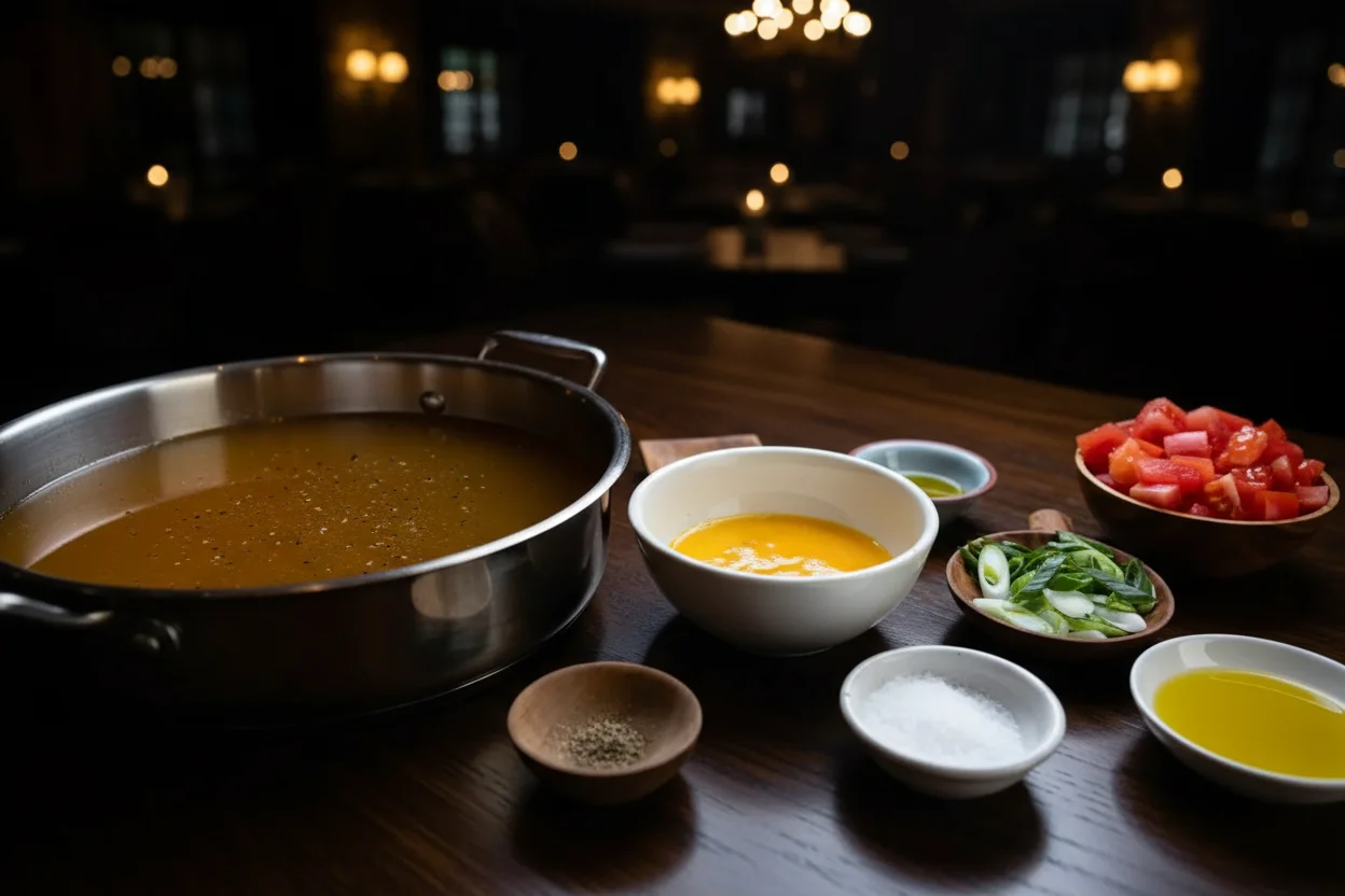 Ingredientes da sopa de ovo com tomate