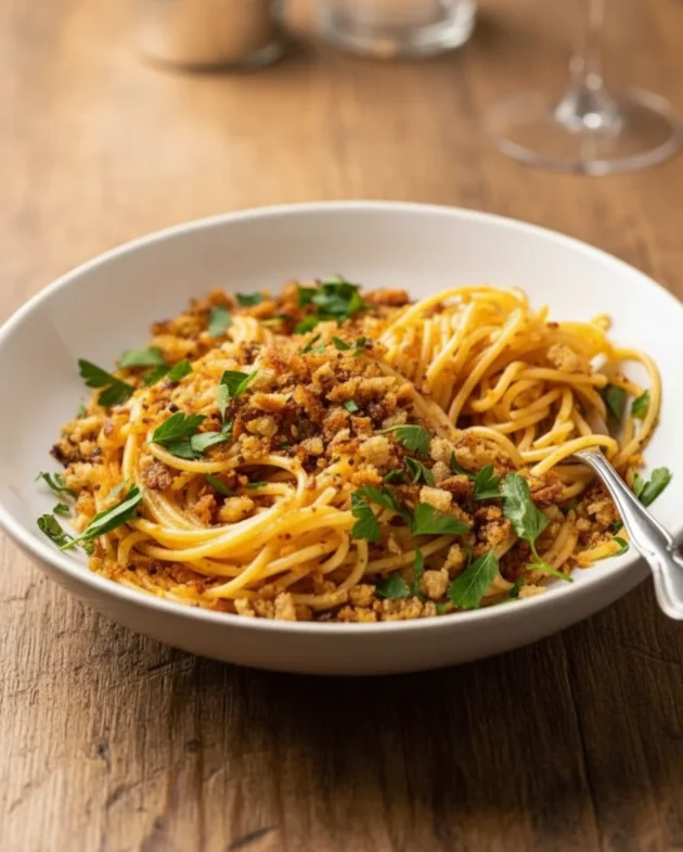 Receita de Massa com Anchovas e Farinha de Rosca