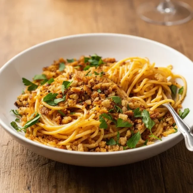 Receita de Massa com Anchovas e Farinha de Rosca