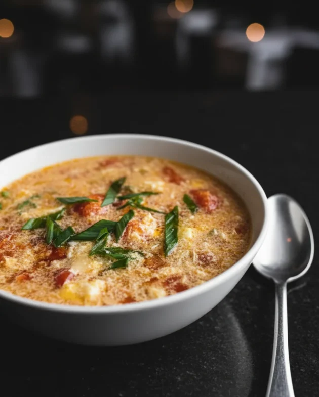 Sopa de Tomate com Ovos.